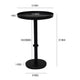 Ara 22 Inch Side End Table, Vintage Sleek Pillar Base, Round Tray Top, Matte Black By The Urban Port