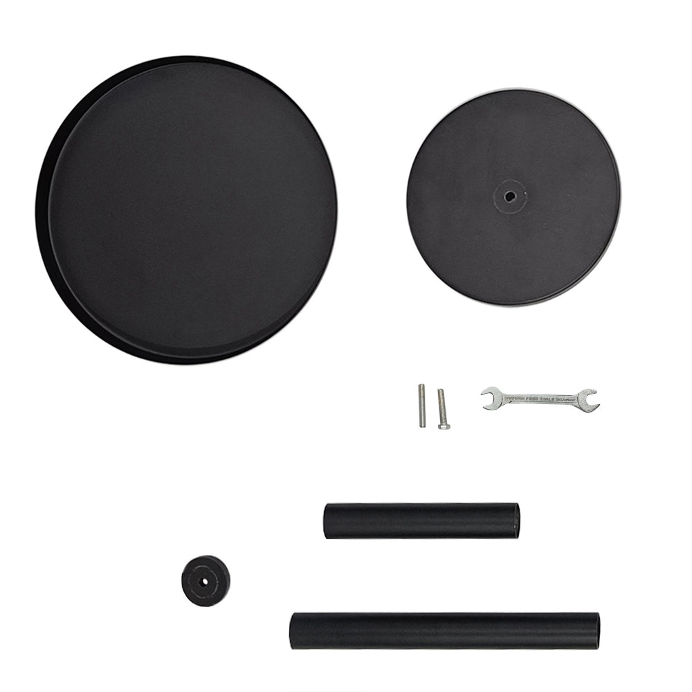 Ara 22 Inch Side End Table, Vintage Sleek Pillar Base, Round Tray Top, Matte Black By The Urban Port