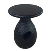 14 Inch Side End Table, Artisan Handcrafted Mango Wood, Embossed Teardrop Shaped Base, Black The Urban Port