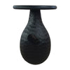 14 Inch Side End Table, Artisan Handcrafted Mango Wood, Embossed Teardrop Shaped Base, Black The Urban Port