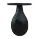 14 Inch Side End Table, Artisan Handcrafted Mango Wood, Embossed Teardrop Shaped Base, Black The Urban Port