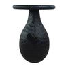 14 Inch Side End Table Artisan Handcrafted Mango Wood Embossed Teardrop Shaped Base Black The Urban Port UPT-299121