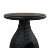 14 Inch Side End Table, Artisan Handcrafted Mango Wood, Embossed Teardrop Shaped Base, Black The Urban Port