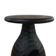 14 Inch Side End Table, Artisan Handcrafted Mango Wood, Embossed Teardrop Shaped Base, Black The Urban Port