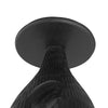 14 Inch Side End Table, Artisan Handcrafted Mango Wood, Embossed Teardrop Shaped Base, Black The Urban Port