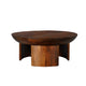 35 Inch Coffee Table, Handcrafted Round Mango Wood Top, Modern Curved Tripod Legs, Walnut Brown The Urban Port