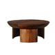 35 Inch Coffee Table, Handcrafted Round Mango Wood Top, Modern Curved Tripod Legs, Walnut Brown The Urban Port