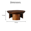 35 Inch Coffee Table, Handcrafted Round Mango Wood Top, Modern Curved Tripod Legs, Walnut Brown The Urban Port