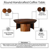 35 Inch Coffee Table, Handcrafted Round Mango Wood Top, Modern Curved Tripod Legs, Walnut Brown The Urban Port