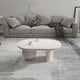 38 Inch Coffee Table, Oblong Mango Wood Top with a Modern Ball Leg, Washed White The Urban Port