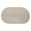 38 Inch Coffee Table, Oblong Mango Wood Top with a Modern Ball Leg, Washed White The Urban Port