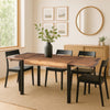 83 Inch Extendable Rectangular Dining Table Handcrafted Mango Wood with Black Iron Legs The Urban Port UPT-299716