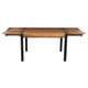 83 Inch Extendable Rectangular Dining Table Handcrafted Mango Wood with Black Iron Legs The Urban Port UPT-299716