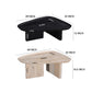 39 Inch Coffee Table Set of 2, Mango Wood Triangular Tray Top, Washed White, Black The Urban Port