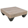 Tokyo Coffee Table | 36 Inch Square | Sandblasted Light Gray Black Finish Mango Wood | By The Urban Port