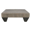 Tokyo Inspired 36 Inch Square Mango Wood Coffee Table - Handcrafted with Elegant Sandblasted Gray Finish And  Tapered Legs By The Urban Port