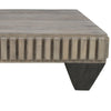 Tokyo Inspired 36 Inch Square Mango Wood Coffee Table - Handcrafted with Elegant Sandblasted Gray Finish And  Tapered Legs By The Urban Port
