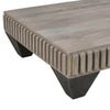 Tokyo Inspired 36 Inch Square Mango Wood Coffee Table - Handcrafted with Elegant Sandblasted Gray Finish And  Tapered Legs By The Urban Port