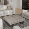 Tokyo Coffee Table | 36 Inch Square | Sandblasted Light Gray Black Finish Mango Wood | By The Urban Port