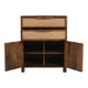 Mia 35 Inch Tall Dresser Chest Woven Rattan Cabinet Doors and Drawer Fronts Handcrafted Natural Mango Wood The Urban Port UPT-301716