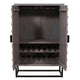 52 Inch Wine Bar Cabinet with Built in Stemware Rack Bottle Holder in Gray Acacia Wood Black Iron Metal By The Urban Port UPT-301717
