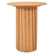 Sejo Side End Table, 20 Inch Round Top with Fluted Base in Natural Brown Mango Wood By The Urban Port
