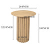 Sejo Side End Table 20 Inch Round Top with Fluted Base in Natural Brown Mango Wood By The Urban Port UPT-301719