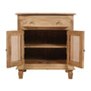 30 Inch Nightstand Table, Rattan Cabinet Doors and Drawer Fronts, Sandblasted Brown Mango Wood By The Urban Port
