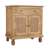 30 Inch Nightstand Table, Rattan Cabinet Doors and Drawer Fronts, Sandblasted Brown Mango Wood By The Urban Port