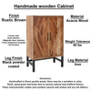 30 Inch Storage Cabinet Handcrafted Rustic Brown Acacia Wood Black Iron Legs By The Urban Port UPT-301723