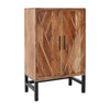 30 Inch Storage Cabinet Handcrafted Rustic Brown Acacia Wood Black Iron Legs By The Urban Port UPT-301723