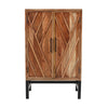30 Inch Storage Cabinet Handcrafted Rustic Brown Acacia Wood Black Iron Legs By The Urban Port UPT-301723
