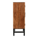 30 Inch Storage Cabinet Handcrafted Rustic Brown Acacia Wood Black Iron Legs By The Urban Port UPT-301723