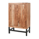 30 Inch Storage Cabinet Handcrafted Rustic Brown Acacia Wood Black Iron Legs By The Urban Port UPT-301723