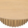 Sejo Coffee Table 34 Inch Round Top with Fluted Base in Natural Brown Mango Wood By The Urban Port UPT-301724