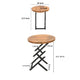 23 Inch Side End Table Natural Brown Round Wood Top Modern Black Angled Iron Legs By The Urban Port UPT-301727