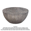 36 Inch Round Coffee Table, Handcrafted Drum Shape, Mango Wood with Olive Gray Finish The Urban Port