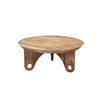 36 Inch Round Coffee Table Handcrafted Grooved Edge Top Natural Brown Mango Wood The Urban Port UPT-302030