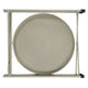 18 Inch Modern Side End Table Round Metal Tray Top Foldable Legs Beige The Urban Port UPT-302378