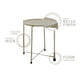 18 Inch Modern Side End Table Round Metal Tray Top Foldable Legs Beige The Urban Port UPT-302378