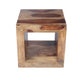 16 Inch Cube Shape Rosewood Side Table With Cutout Bottom, Brown By The Urban Port