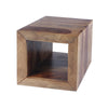 16 Inch Cube Shape Rosewood Side Table With Cutout Bottom, Brown By The Urban Port