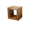 16 Inch Cube Shape Rosewood Side Table With Cutout Bottom Brown By The Urban Port UPT-30350