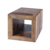 16 Inch Cube Shape End Side Table Rosewood Frame Open Shelf Natural Brown By The Urban Port UPT-30350