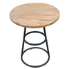 Amelia 20-Inch Side Table - Natural Brown Mango Wood Top, Black Iron Base  By The Urban Port