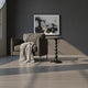 Shae 22 Inch Round Side End Table, Matte Black Aluminum Cast with Hammered Texture, Turned Padestal Post  By The Urban Port
