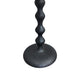 Shae 22 Inch Round Side End Table, Matte Black Aluminum Cast with Hammered Texture, Turned Padestal Post  By The Urban Port