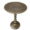 Shae 22 Inch Round Side End Table - Antique Brass Cast Aluminum with Hammered Texture For Small Places By The Urban Port