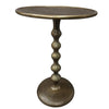 Shae 22 Inch Round Side End Table - Antique Brass Cast Aluminum with Hammered Texture For Small Places By The Urban Port