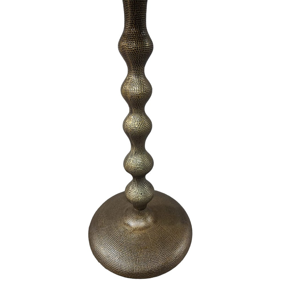 Shae 22 Inch Round Side End Table - Antique Brass Cast Aluminum with Hammered Texture For Small Places By The Urban Port